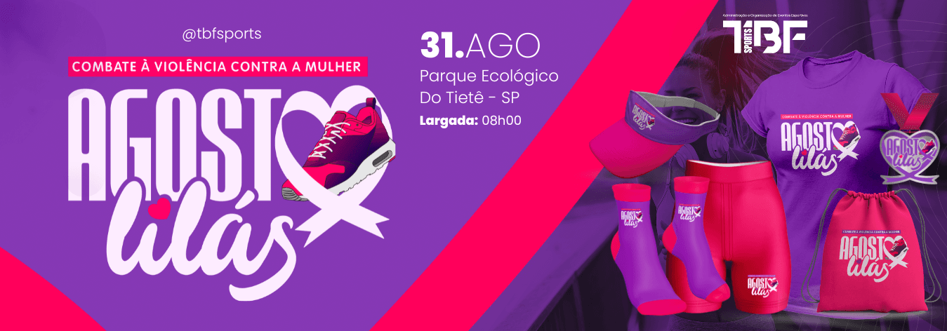 Imagem de divulgação do Corrida E Caminhada Agosto Lilás Em Combate À Violência Contra As Mulheres - Ecológico Do Tiete São Paulo