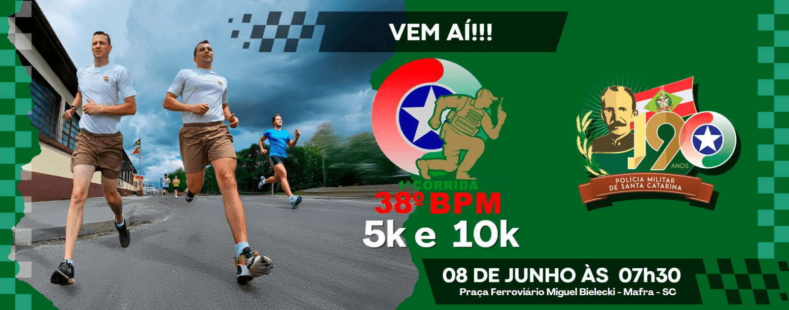 Imagem de divulgação do 1º Corrida Rústica Do 38º Bpm