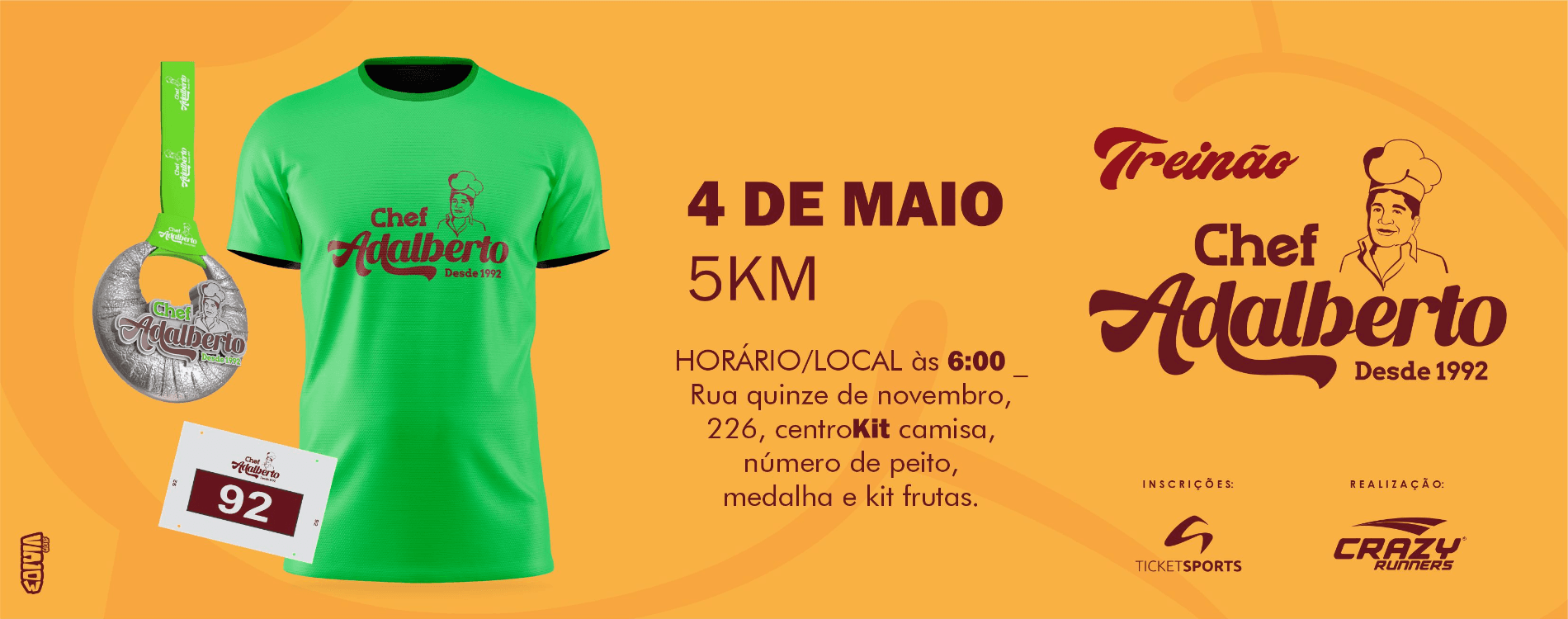 Imagem de divulgação do Treinao Chef Adalberto - Desde 1992