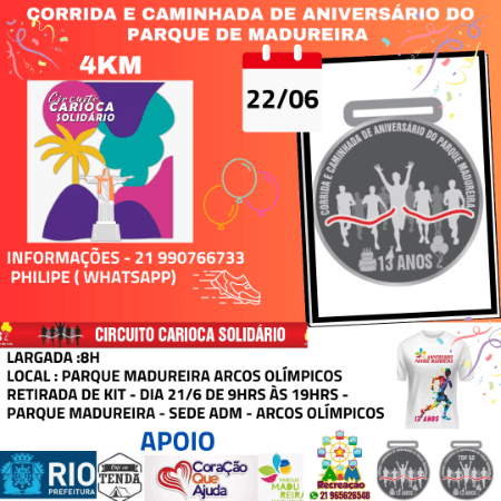 Imagem de divulgação do Corrida E Caminhada De Aniversario Do Parque De Madureira