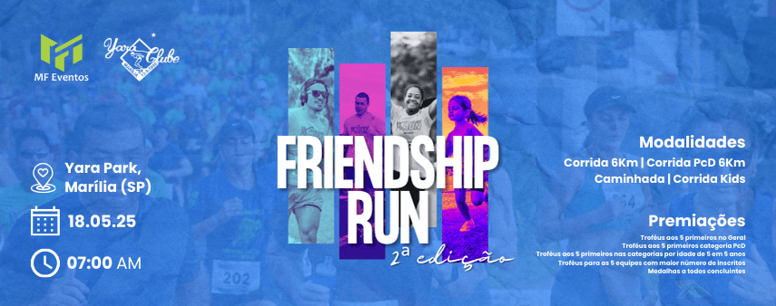 Imagem de divulgação do 2ª Friendship Run Marília