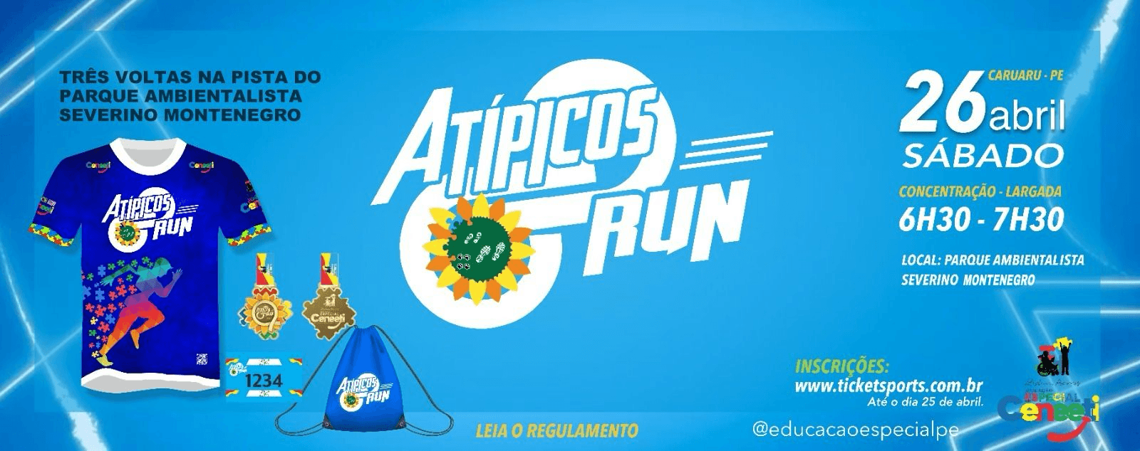 Imagem de divulgação do 3ª Corrida Atípicos Run
