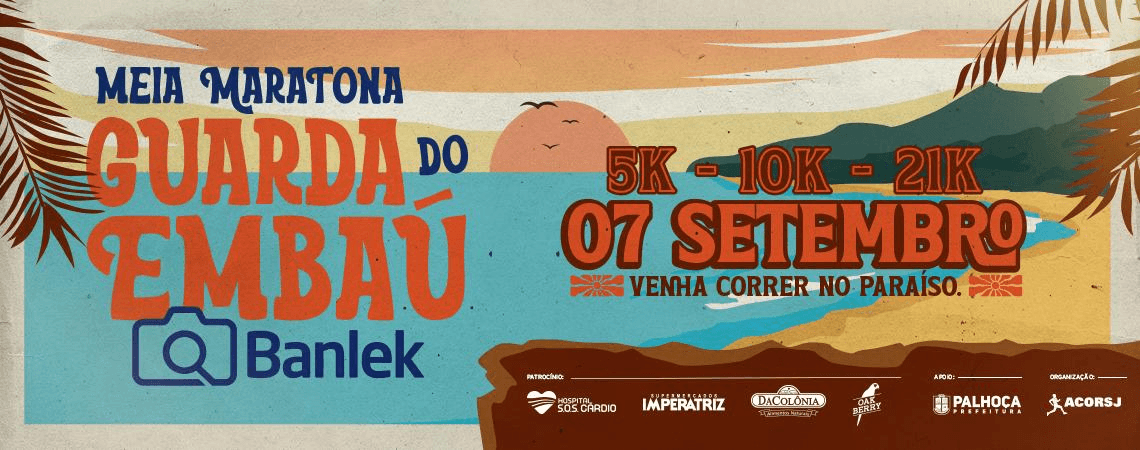 Imagem de divulgação do Meia Maratona Guarda Do Embaú Banlek 2025