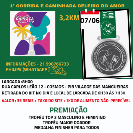 Imagem de divulgação do 1ª Corrida E Caminhada Celeiro Do Amor