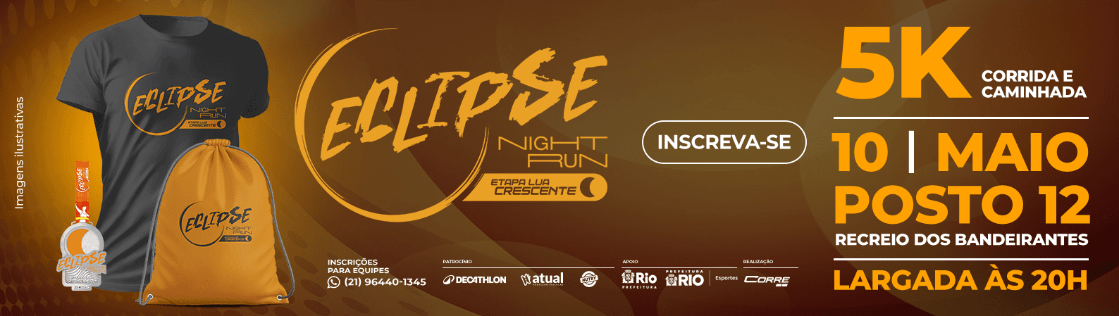 Imagem de divulgação do Eclipse Night Run - LUA CRESCENTE
