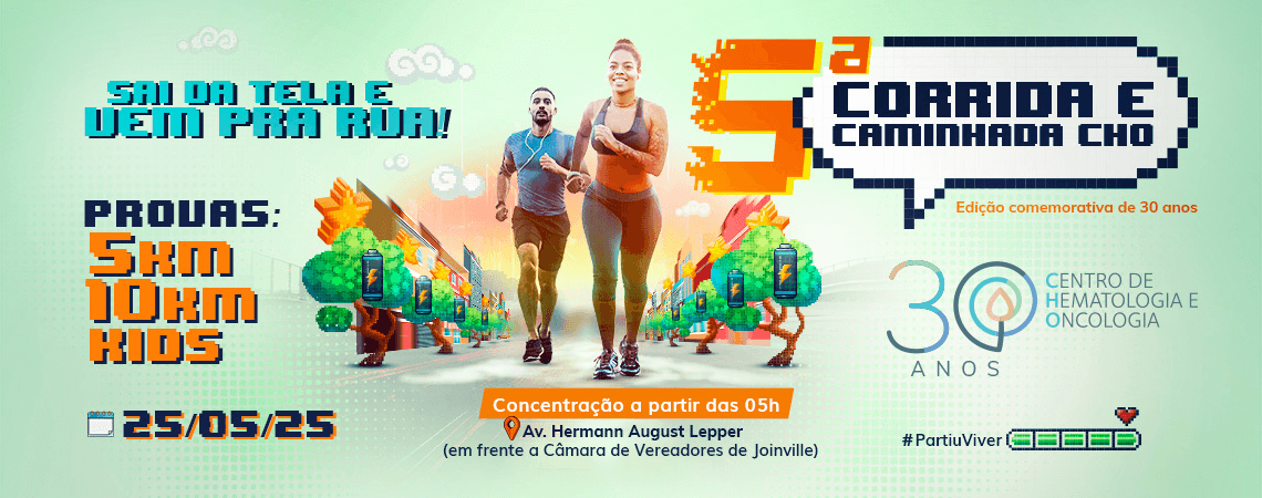 Imagem de divulgação do 5ª Corrida E Caminhada C.H.O.