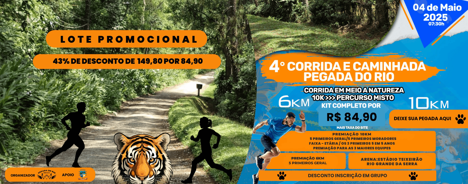 Imagem de divulgação do 4ª Corrida E Caminhada Pegada Do Rio