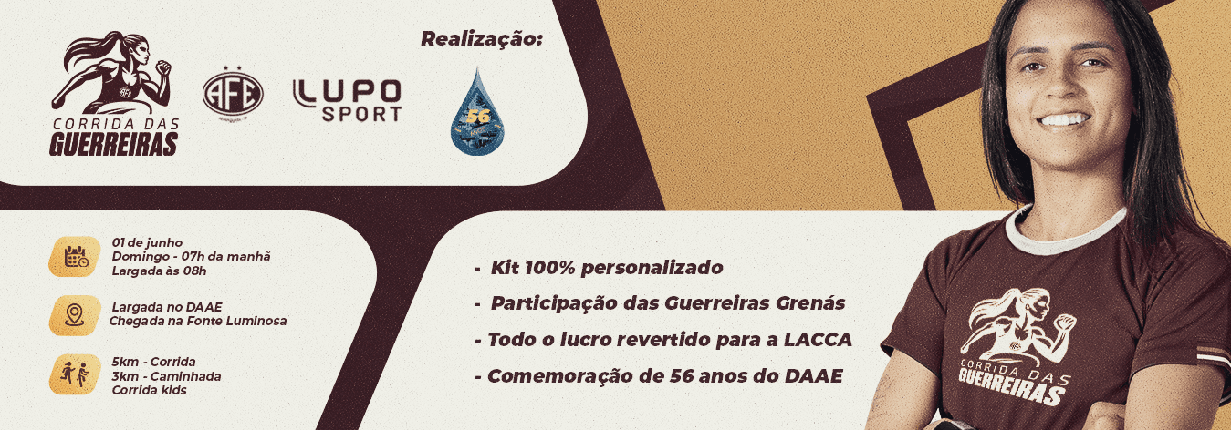 Imagem de divulgação do Corrida Das Guerreiras + Daae Araraquara