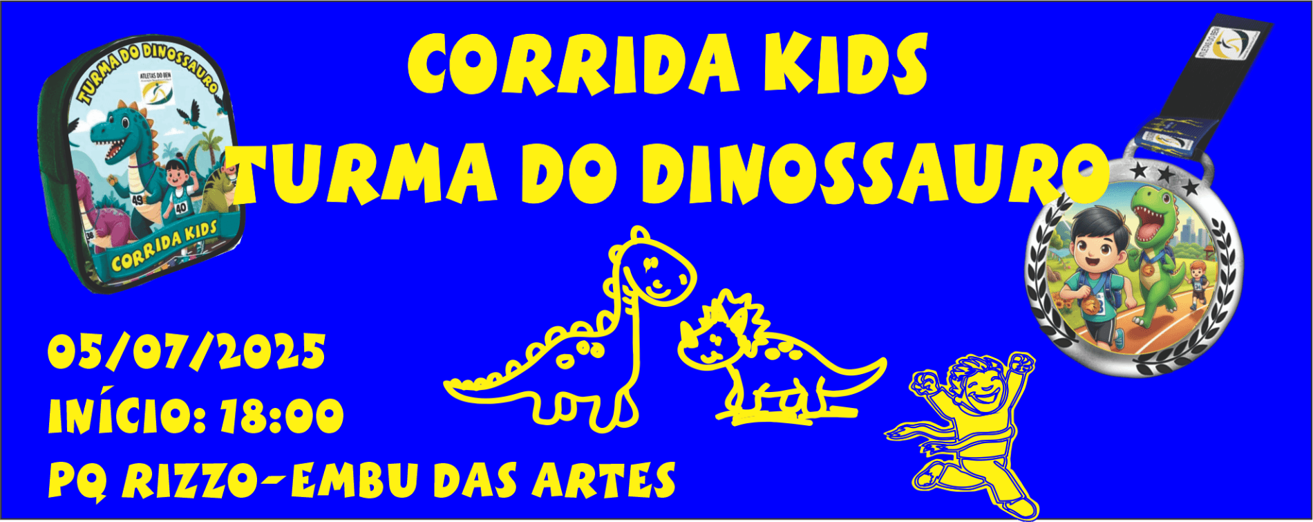 Imagem de divulgação do Corrida Kids Turma Do Dinossauro Embu