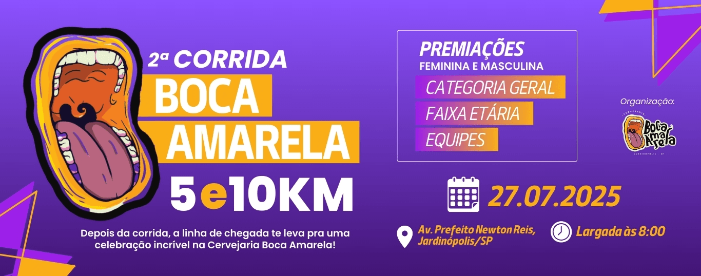 Imagem de divulgação do 2ª Corrida Boca Amarela