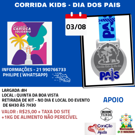 Imagem de divulgação do Corrida Kids Dia Dos Pais