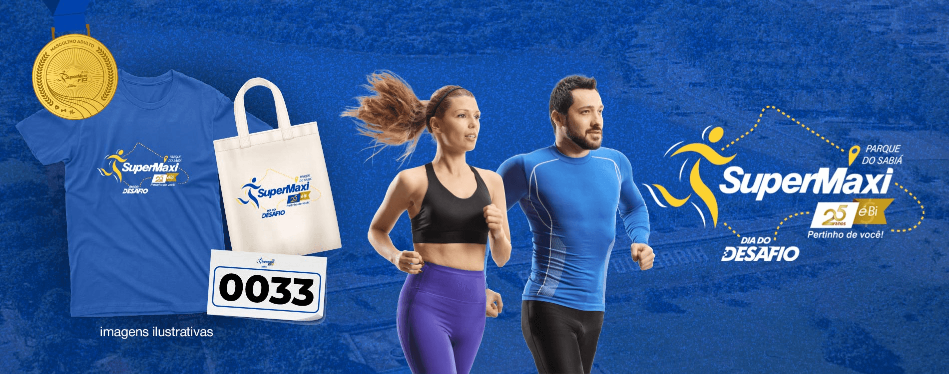 Imagem de divulgação do 1A Corrida E Caminhada Supermaxi