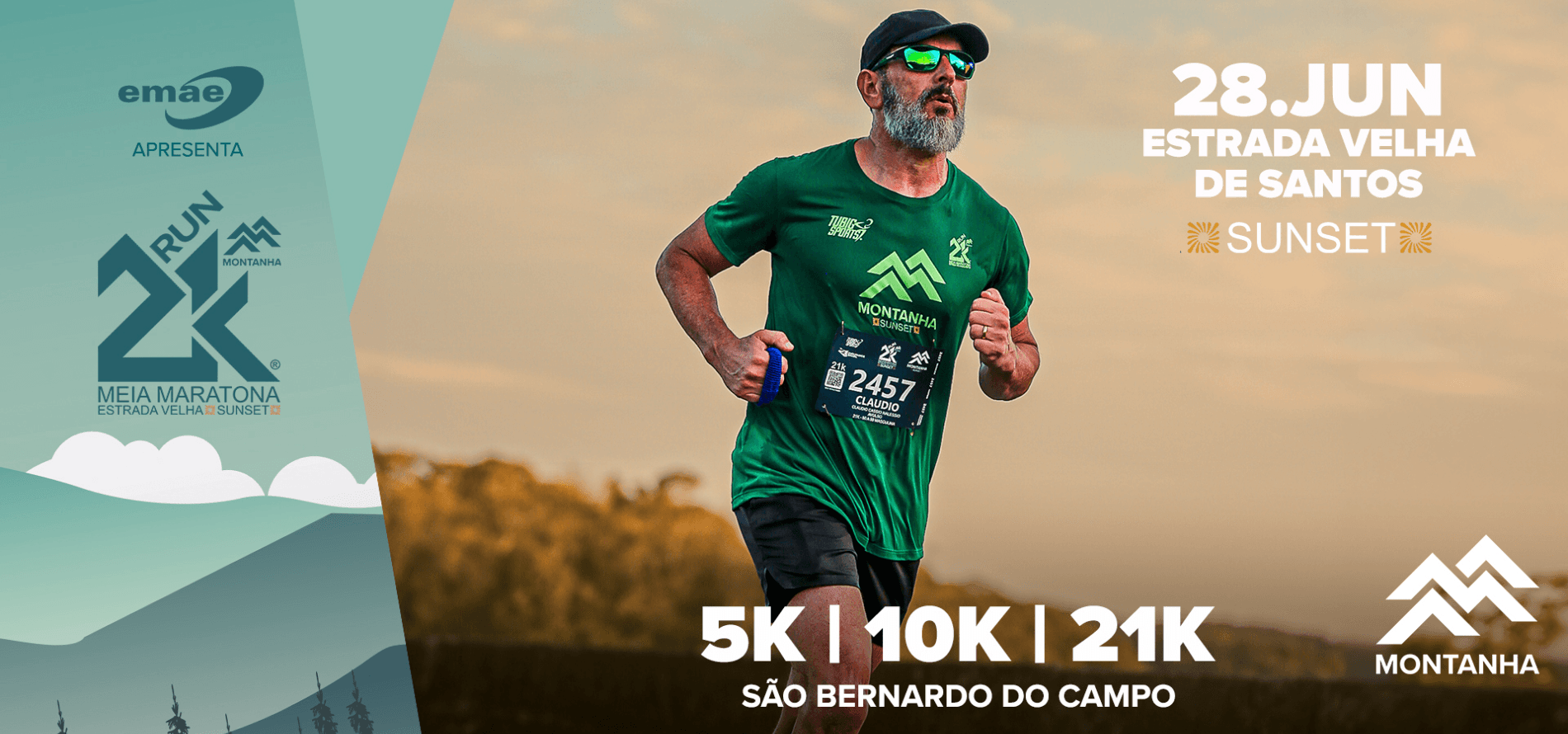 Imagem de divulgação do Run 21K - Meia Da Estrada Velha 2025 - Sunset