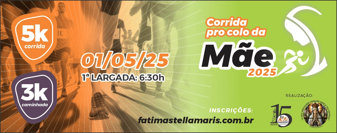 Imagem de divulgação do 3ª Corrida Da Paróquia Nossa Senhora De Fatima.
