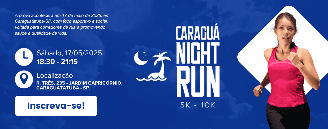 Imagem de divulgação do Caraguá Night Run- Capricórnio Lagoa Azul